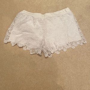 Girls white summer flowy shorts